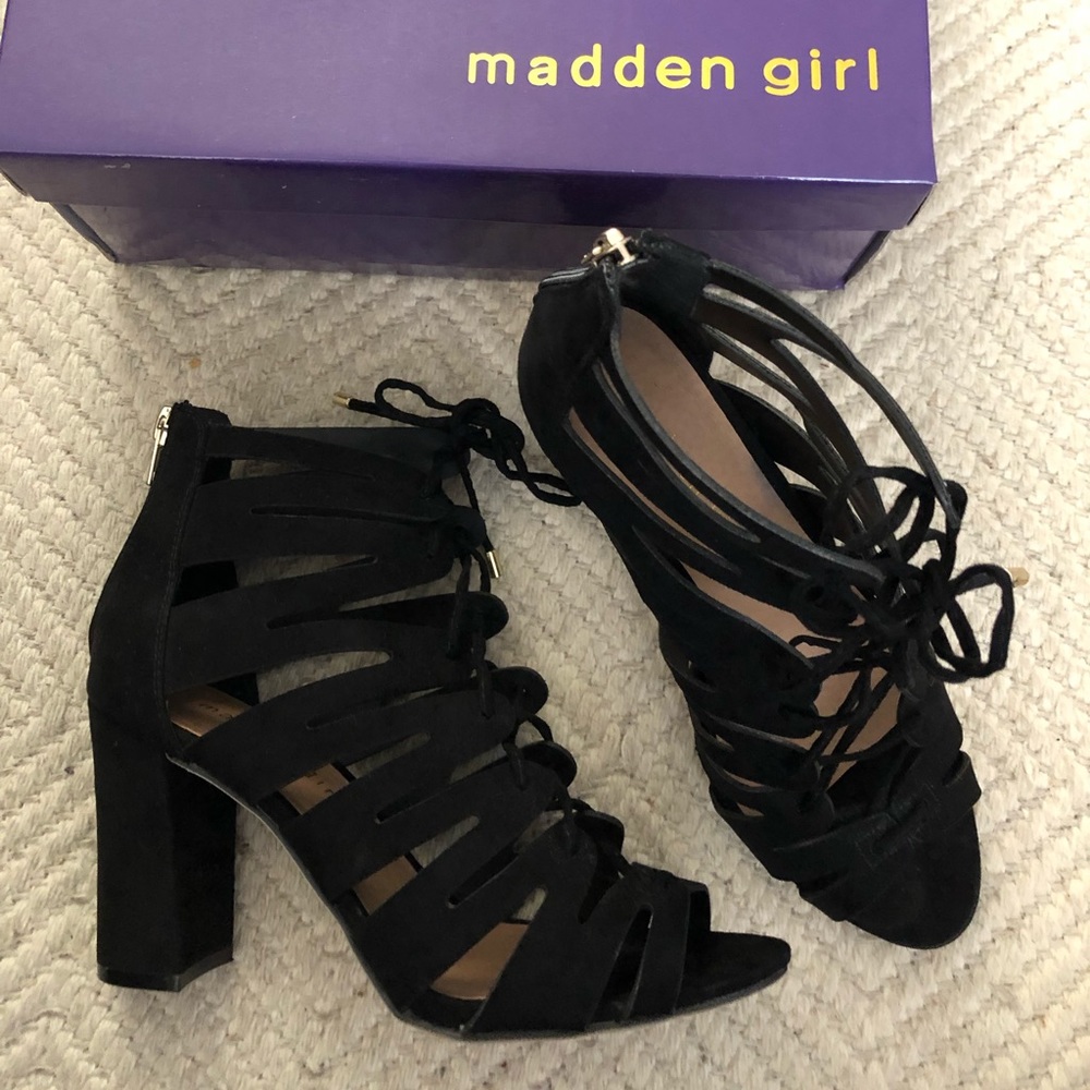 Madden Girl Black Heels Lace